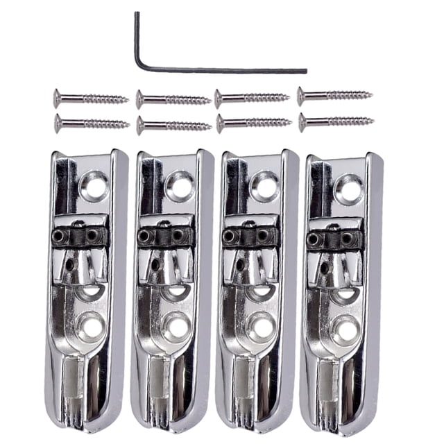 Puente de Guitarra Bajo Sunnimix juego de 4 piezas individuales de plata