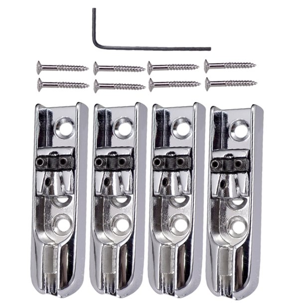 Puente de Guitarra Bajo Sunnimix juego de 4 piezas individuales de plata