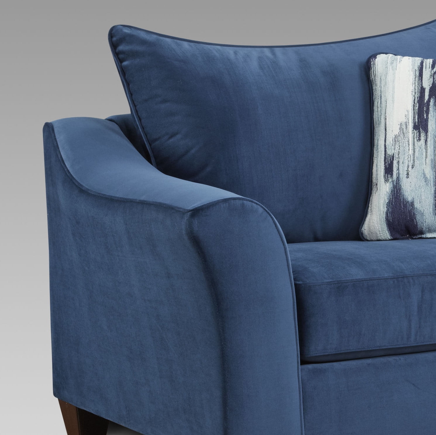 Roundhill Furniture Camero Fabric Pillowback Loveseat in Navy Blue