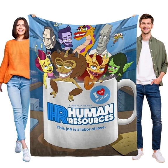 Throw Blanket Human Resources Cartoon Blanket Soft Micro Fleece Fuzzy Blankets Thin Bed Couch Decor Adult Nap Bedroom Car All Season Birthday Gifts 30"X40"