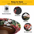 thumbnail image 3 of Elastic Fitted Round Tablecloth, Cardinal Bird Waterproof Stretch Table Cover for 36"-44" Tables, Winter Poinsettia Pine Cones Berry Black Washable Outdoor Tablecloths for Patio, Picnic, Camping, 3 of 9
