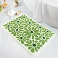 thumbnail image 1 of Alfombrilla de baño verde, alfombrilla de microfibra suave y esponjosa para baño, antideslizante e impermeable, para decoración de bañera y ducha de interior (bonito diseño floral de 18 x 26 pulgadas), 1 of 4