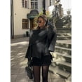thumbnail image 4 of Abrigo de retazos de manga larga con cuello de bufanda para mujer, abrigo elegante con botones sueltos, ropa de calle de otoño, novedad de 2024, 4 of 5