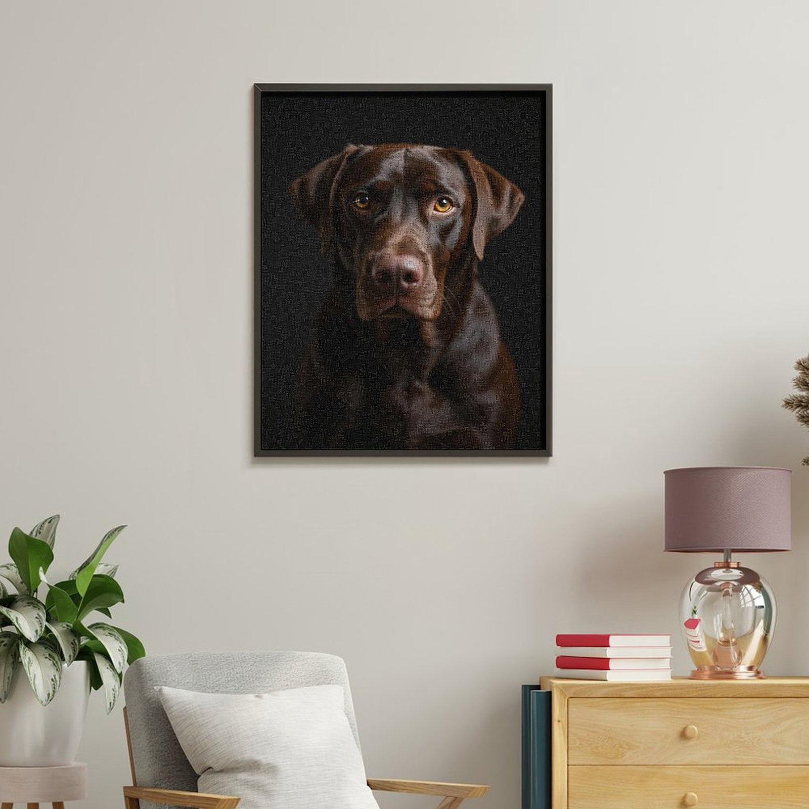 Paint By Numbers Kit for Adults Beginner - DIY Chocolate Labrador Portrait Canvas Painting Kits for Adults, Frameless Paint By Number for Adults for Home Wall Decor 16x20 Inch
