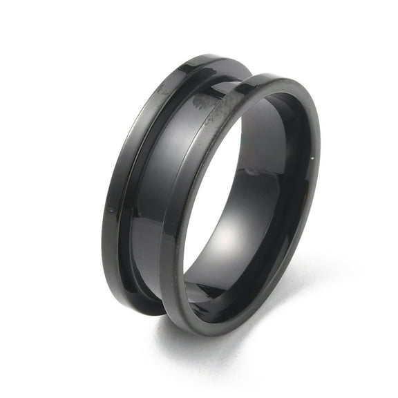 201 Stainless Steel Grooved Finger Ring Electrophoresis Black Inner Diameter: 20mm