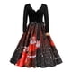 thumbnail image 5 of Vestido de mujer de manga larga elegante Vinatge fiesta de Navidad vestido veraniego invierno cuello en V traje de Año Nuevo ropa S ~ 3XL, 5 of 5
