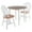 Natural/White, variant on HomeStock Rustic Retreat 3 Piecec Drop Leaf Solid Wood Round Dining Table With Rustic Retreat Chairs - 35.98W x 35.98D x 30.08H-Color:Walnut