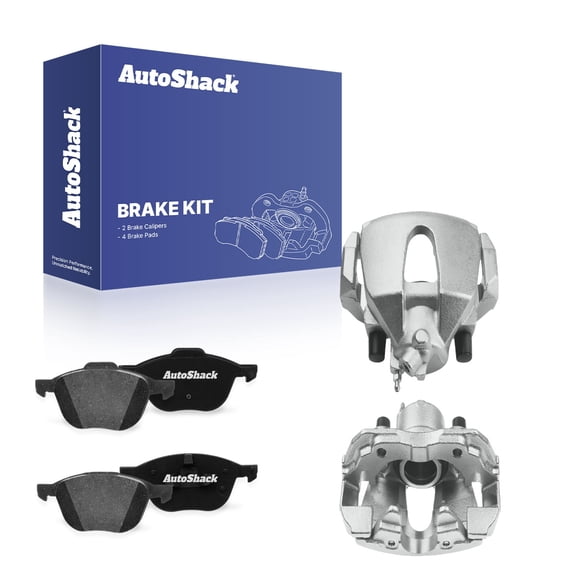 AutoShack Front Brake Calipers   Premium Ceramic Brake Pads Replacement for 2012-2018 Ford Focus 2013-2018 Ford C-Max 6-PC Kit