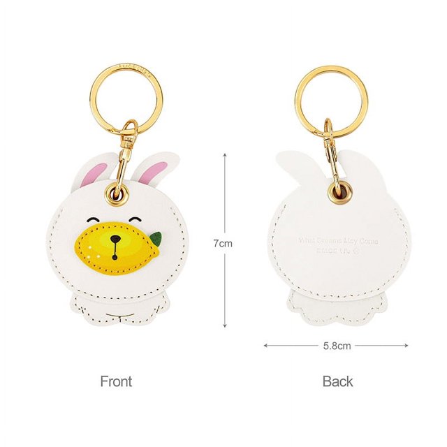 Llavero con funda de cuero con tarjeta de acceso de dibujos animados, llavero creativo y lindo para niña, bolso colgante, regalo personalizado