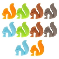 OUNONA Set of 10 Squirrel Silicone Wine Glass Charms, Party Drink Markers and Tea Bag Holders