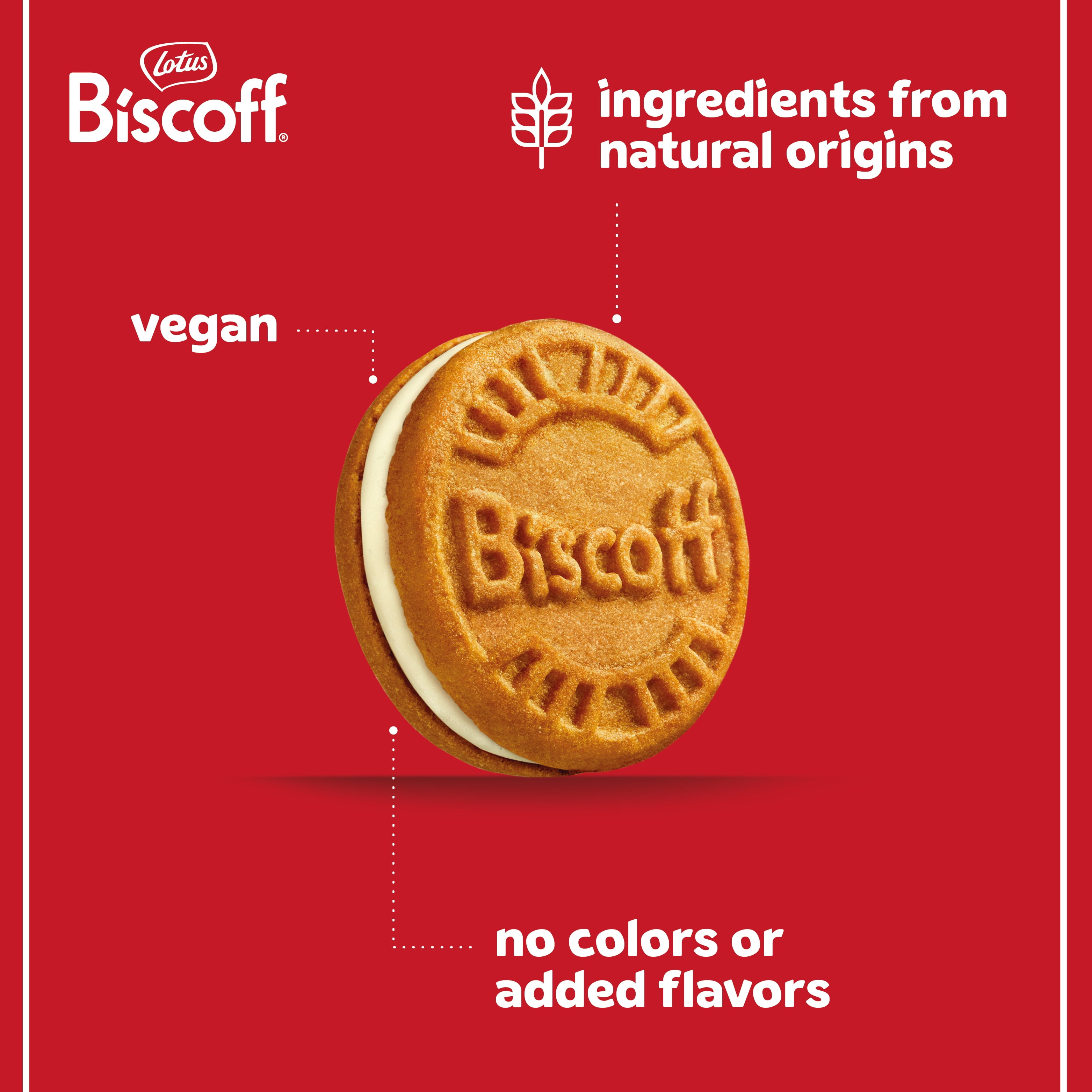 Biscoff Vanilla Cream Sandwich Cookies, 2 fresh packs (10 cookies per pack) 7.8oz net wt