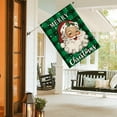 thumbnail image 4 of Merry Christmas Santa Claus House Flag 28 x 40 Inch Double Sided, Green Watercolor Buffalo Plaid Winter Holiday Yard Outdoor Decorative Flag, 4 of 6