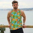 thumbnail image 4 of Wukai Pineapple Print Men’s Workout Tank Top Sleeveless Muscle T shirt Gym Running Fitness Tank Top-Large, 4 of 7