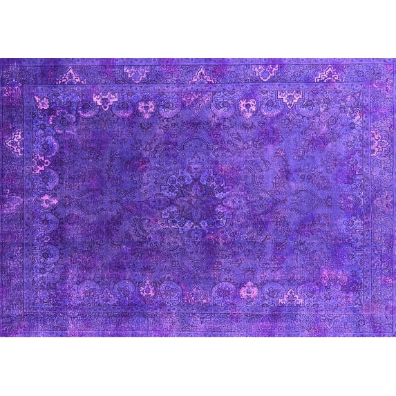 Ahgly Company Indoor Rectangle Oriental Pink Industrial Area Rugs, 7' x 9'