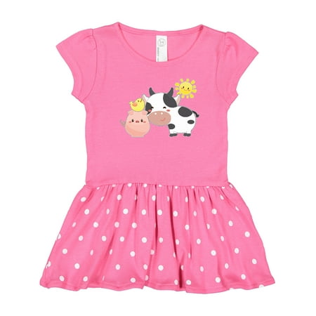 

Inktastic Fun Farm Animals- Cow Pig Chick Gift Toddler Girl Dress