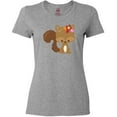 thumbnail image 3 of Inktastic Cute Squirrel, Squirrel With Flowers, Fluffy Tail Women's T-Shirt, 3 of 5