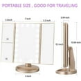 thumbnail image 5 of Floor Mount Tri-Fold Lighted Vanity Mirror with 21 LED Lights, Touch Screen and 3X/2X/1X Magnification, Two Power Supply Modes Make Up Mirror,Travel Mirror, 5 of 13