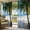Forest Green Sky Blue, variant on Outdoor Curtains for Patio Waterproof, Coastal Beach Outdoor Privacy Panels Grommet, Summer Ocean Sea Modern Palm Coconut Tree Blackout Outside Curtains for Porch/Cabana 54"x95", 1 Panel