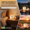 thumbnail image 5 of Touch 3 Way Dimmable Marble Lamp, Type C Rechargeable Night Light Bedside Table Lamp, Natural Stone Accent Decor with Warm Glow, Cordless Ambient Lighting for Bedroom Living Room Desk Shelf Gift(Q), 5 of 7