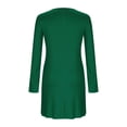 thumbnail image 4 of Hvot&aat Women Bodycon Sexy Ruffle Hem Mini Dress Long Sleeve V Neck Ribbed Knit Short Dress Cocktail Club Party, 4 of 4