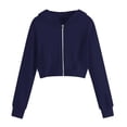 thumbnail image 4 of Resicozy Hoodies for Teen Girls Zip Up Long Sleeve Cropped Sweatshirts for Kids Cute Preppy Youth Trendy Fashion Back to School 5-15 Years Navy 140, 4 of 7