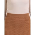 thumbnail image 5 of DARING DIVA Women's High Waist Fall Stretchy Fishtail Cable Knit Midi Skirts XS Camel, 5 of 6