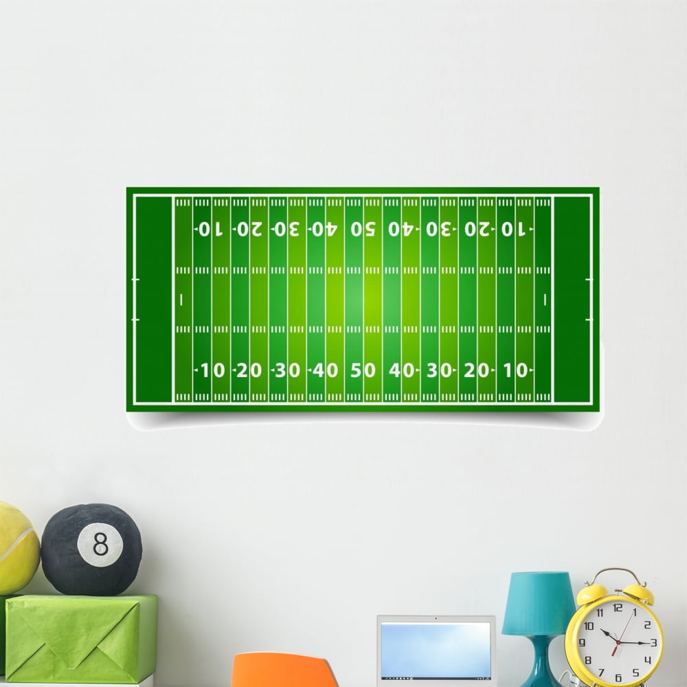 American Football Field Wall Mural Decal by Wallmonkeys Vinyl Peel and