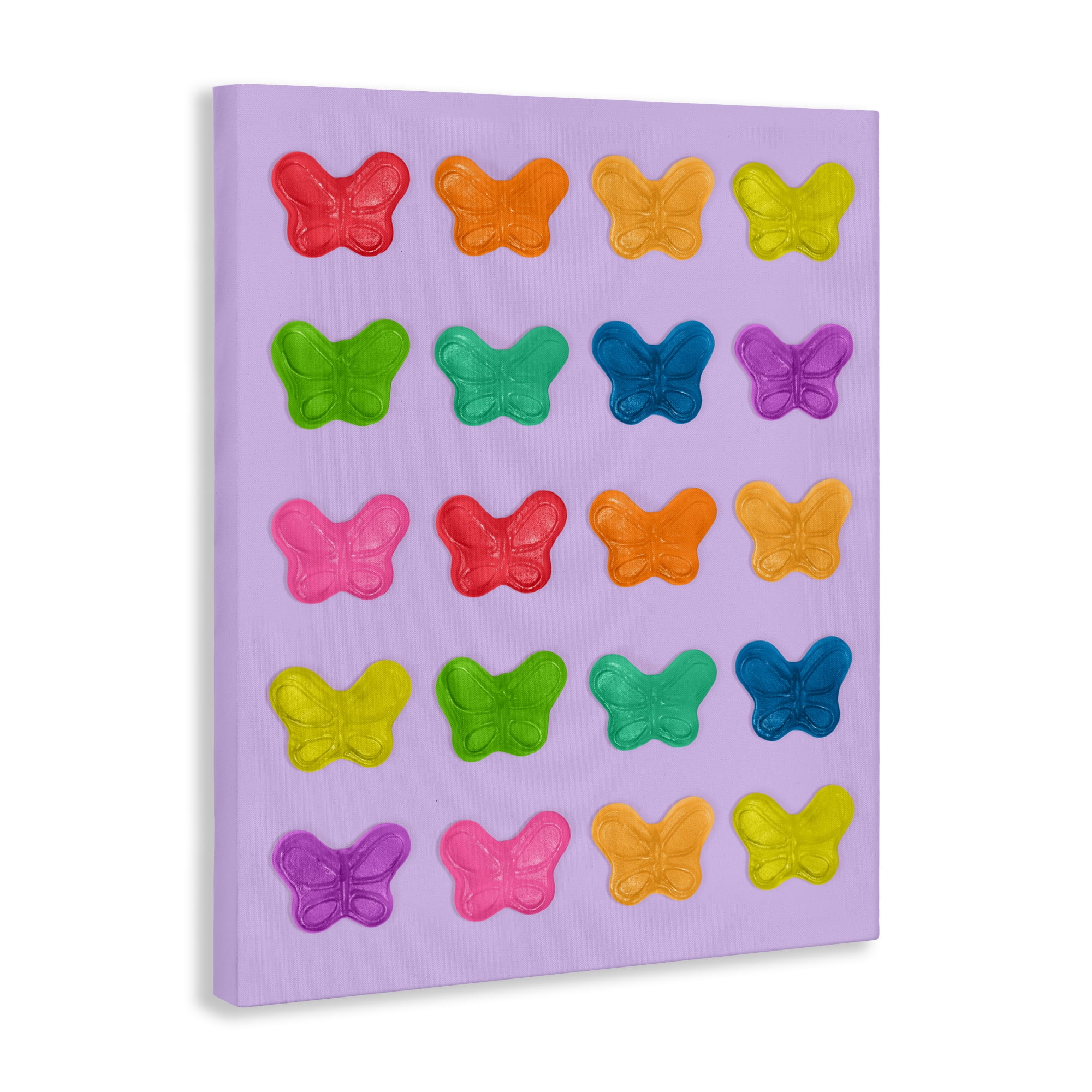 Stupell Industries Colorful Butterflies on Lilac Canvas Wall Art, design by LISH Creative