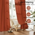 thumbnail image 2 of Terracotta Curtains 84 Inch Length,Burnt Orange Window Curtain for Living Room 2 Panels,Semi Sheer Privacy Rod Pocket Curtains Rustic Drapes, 2 of 5
