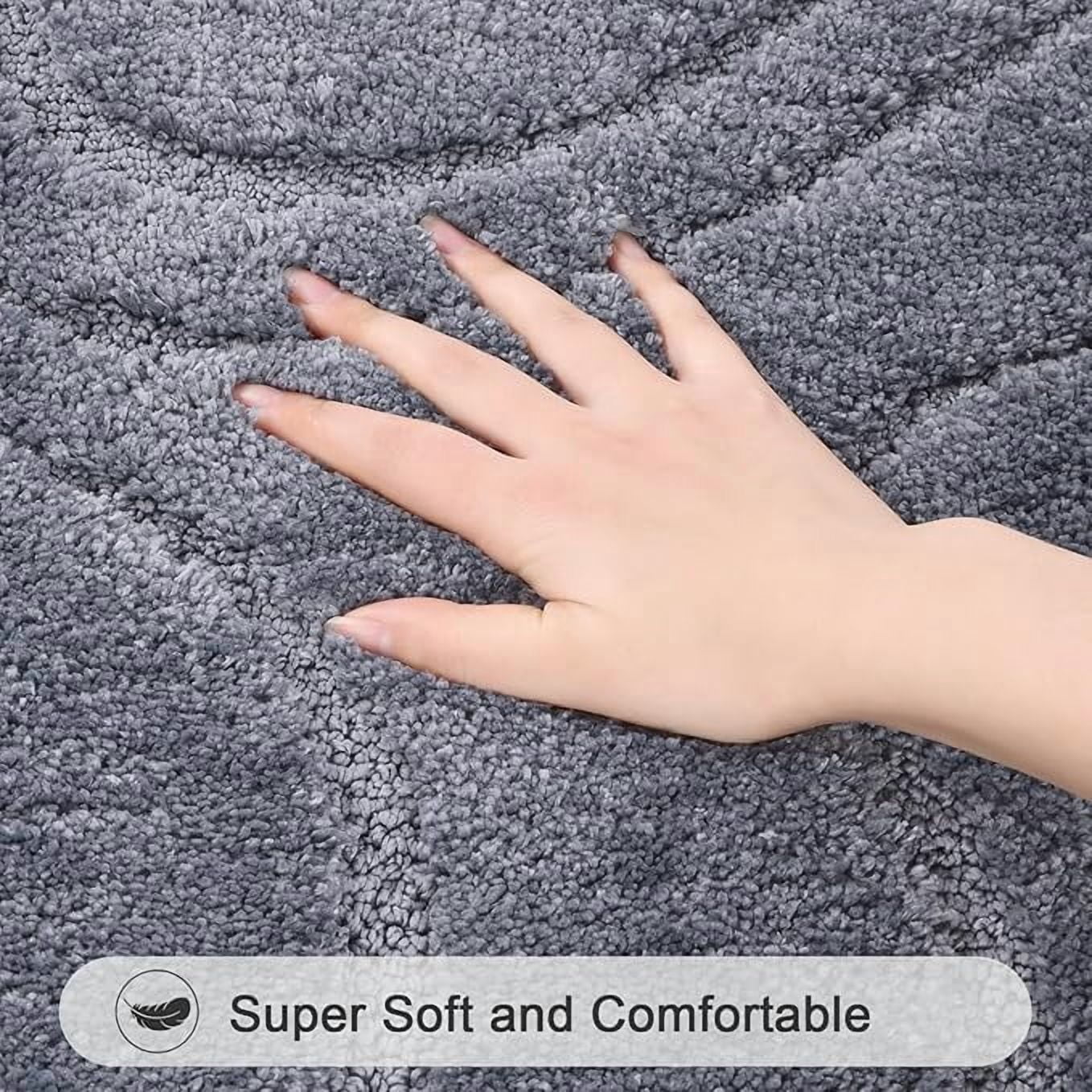 Bathroom Rugs Sets 5 Piece, Soft Absorbent Microfiber Bath Mat for Bathroom, Non Slip Washable Bath Rug Set with Toilet Cover, Bath Runner and U-Shaped Contour Toilet Rug,