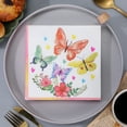 thumbnail image 2 of Butterfly Flower Party Napkins 60pcs Disposable Square Garden Butterfly Flower Theme Napkins for Mother's Day (Folding 6.5 Inches/Unfolding 13 Inches), 2 of 6