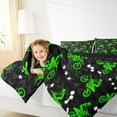 thumbnail image 4 of Feelyou Modern Motorcycle Print Bedding Comforter Set for Kid, Est Sleep Sports Twin Comforter Sets, Cartoon Stars Print Reversible Bedding Set, Luxury Bedroom Decor, 2pcs, 4 of 8