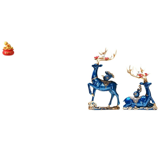 Escultura de escritorio, estatua de ciervo, adorno de mesa de resina, figura de cuenco de tesoro con detalles realistas, adecuada para regalo navideño