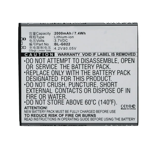 Batteries N Accessories BNA-WB-L3292 Cell Phone Battery - Li-Ion, 3.7V, 2000 mAh, Ultra High Capacity Battery - Replacement for GIONEE BL-G022 Battery