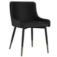 thumbnail image 1 of Ensemble de 2 chaises d’appoint modernes en similicuir et en métal, noir, 1 of 7