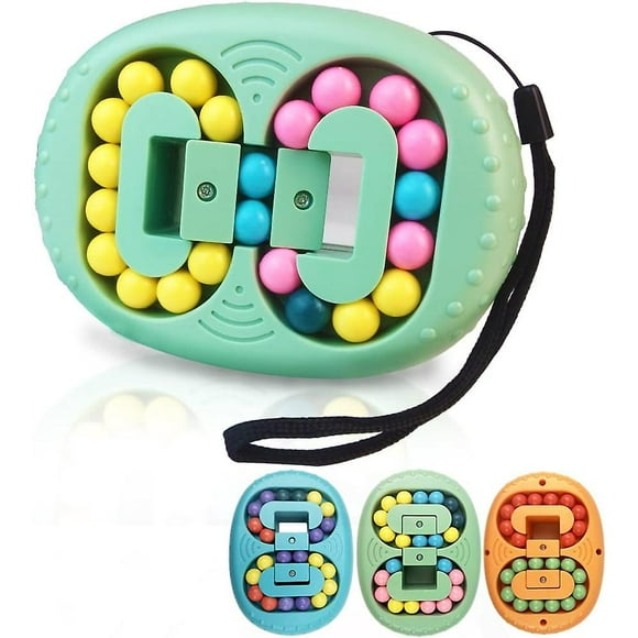 2 Pieces Magic Beans Set, Rotating Finger Cube Toy, Iq Game Fidget Toys Intelligence Puzzle Stress Relief Toy, Gift For Kids From 3 Years[HK]