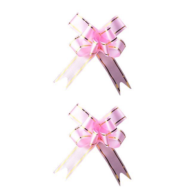 relayinert 10x for Organza Ribbons Pull Bows Colorful Wedding Party Floristry Car Decoration Pink 2Set