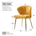 thumbnail image 4 of Tina's Home Velvet Dining Chairs Set of 2 Upholstered Wingback Side Chairs Living Room Kitchen Mustard, 4 of 11