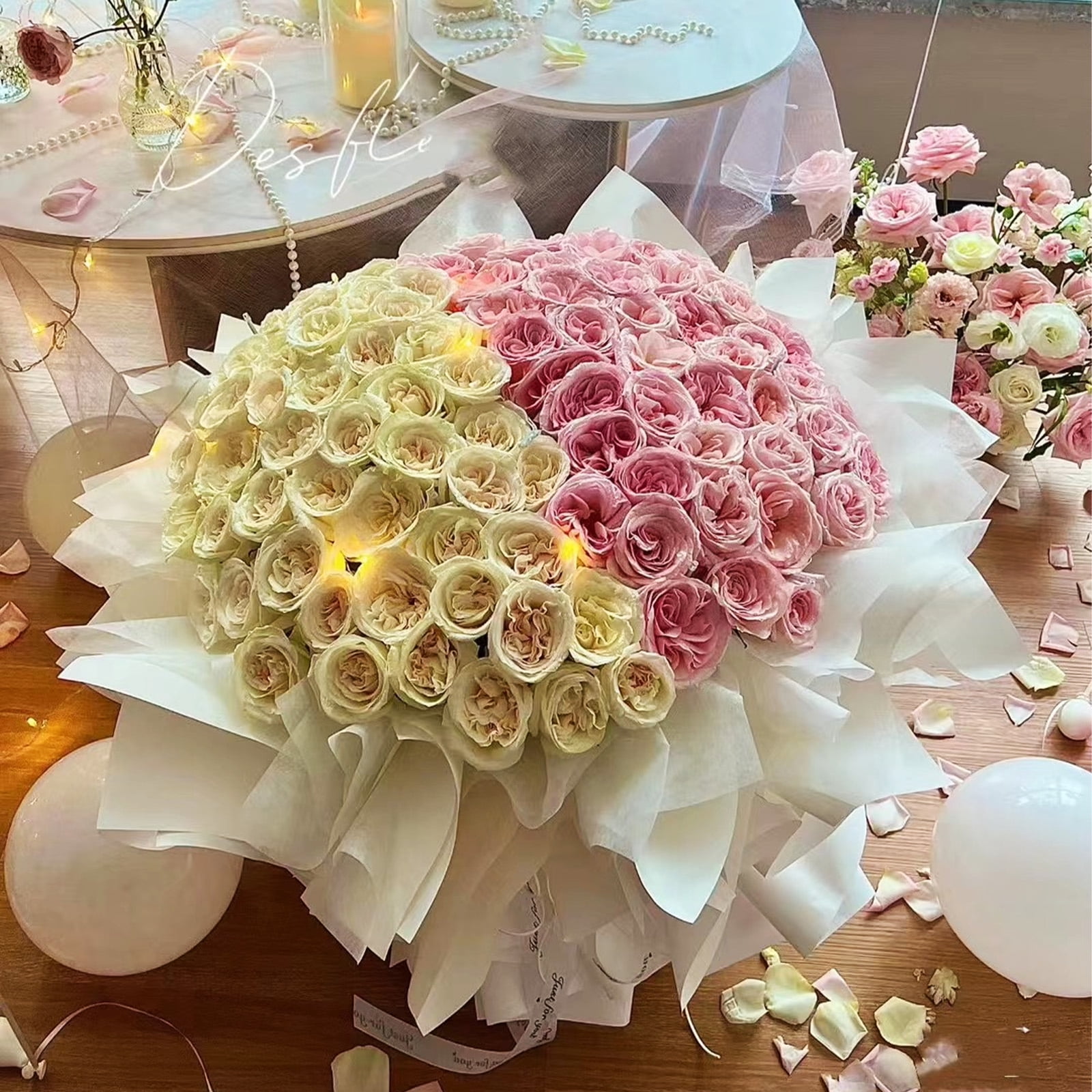Unique Bargains Flower Non-Woven Waterproof Florist Floral Bouquet Wrap Paper  Red