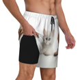 thumbnail image 2 of Balery Cute Kittens And Puppy Bañador para hombre, shorts de playa de secado rápido con entrepierna y forro de compresión-Small, 2 of 6
