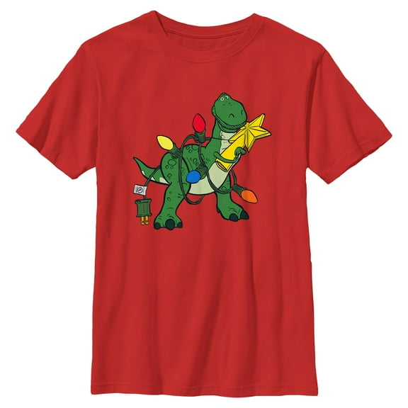 Boys Toy Story Rex and Christmas Lights T Shirt