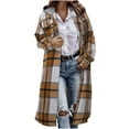 thumbnail image 4 of Womens Long Flannel Jackets, Plaid Shirts for Women Winter Travel Long Sleeve Button-Up Shirt Hoodie Jackets with Chest Pockets and Side Pockets, 4 of 10
