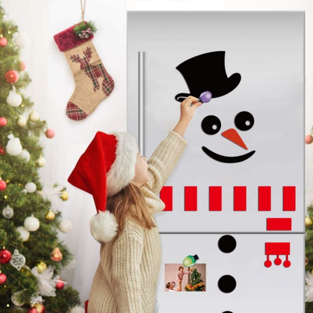 Christmas Decorations Refrigerator Magnets Set,12Pcs Funny Snowmen Fridge Magnets Stickers Christmas Holiday Kitchen Decor Indoors for Fridge,Dishwasher,Garage,Metal Door,Office Cabinets 