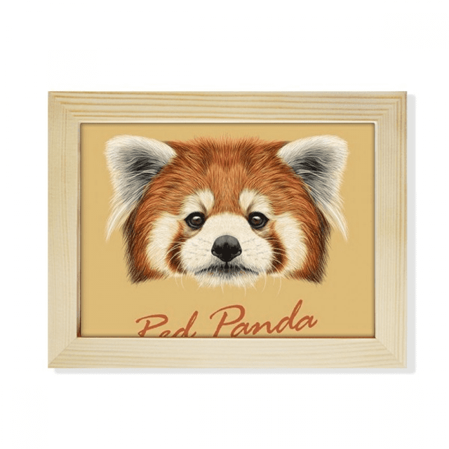 Chestnut Wild panda rojo Animal Escritorio de madera Arte Pintura 6x8 pulgadas marco de foto foto