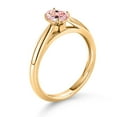 thumbnail image 3 of Gem Stone King 0.43 Ct Oval Morganite Peach Zirconia 10K Yellow Gold Solitaire Engagement Ring, 3 of 4
