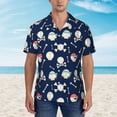 thumbnail image 4 of Balery Pirate Skulls 1 Print Men's Hawaiian Shirts Short Sleeve Beach Shirt Relaxed Fit Vacation Button Down Shirts-3X-Large, 4 of 9