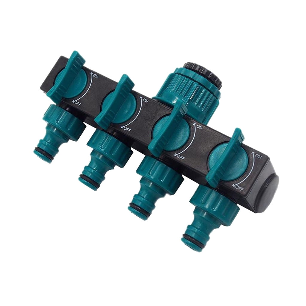 4Way Hose Splitter Water Faucet Connector Fitting Garden Drip Irrigation System 