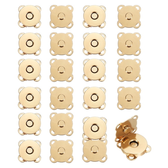 Uxcell 12 Sets Magnetic Snap Buttons, 18 mm Plum Blossom Sewing on Snaps Closures, Clasp Buttons Fasteners for Sewing Leather Purse Clothes DIY Craft, Rose Gold