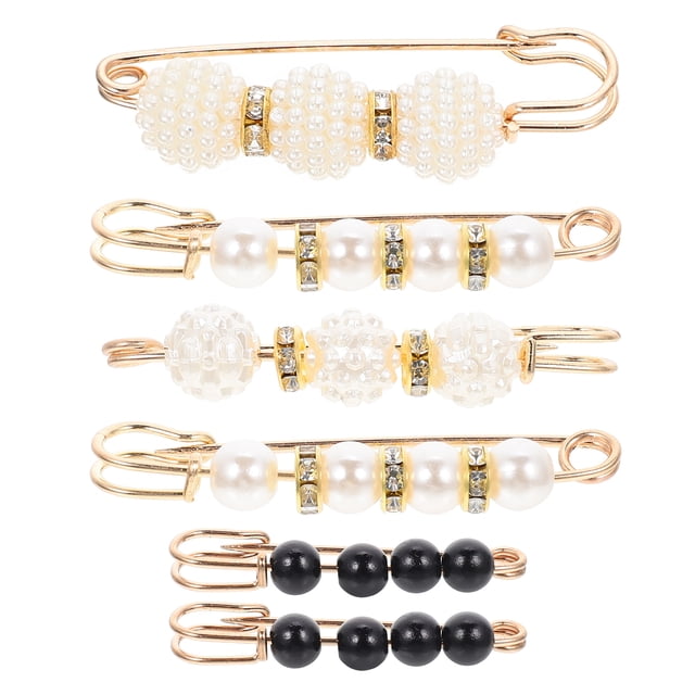 6pcs delicados pantalones de seguridad de la perla pantalones de seguridad broche de seguridad clip fijo broche de ropa para mujeres