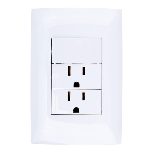 Placa 2 Contactos 1 Interruptor Sencillo Leviton Blanco